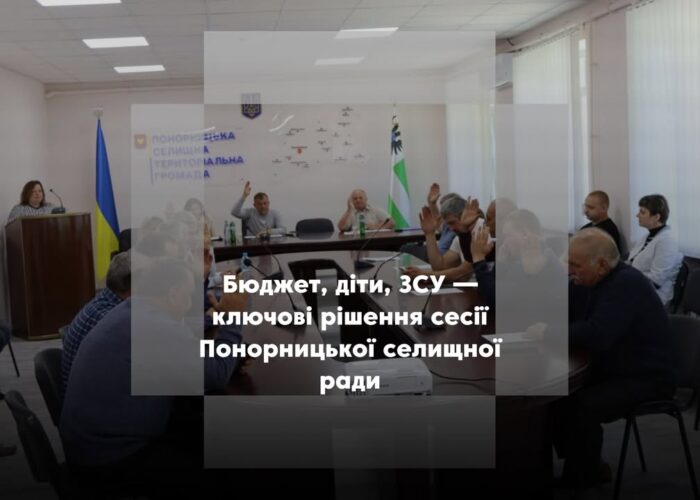 Понорницька громада затвердила «Громадський бюджет» і виділила кошти для ЗСУ